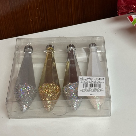 Holiday Cheer Set of Glittery Drops Party Decor Ornaments - Picture 8 of 14